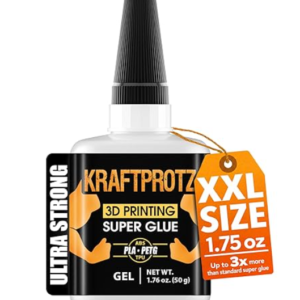 3D Printing Super Glue Gel Extra Strong - 50g XXL Super Glue Waterproof, Heat Resistant & Transparent - Anti-Drying Tip - Kraftprotz PLA, ABS, PETG, TPU Glue & Accessories